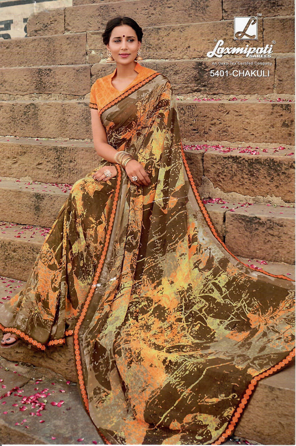 Laxmipati Dilbaro 5401 Multicolor Georgette Saree