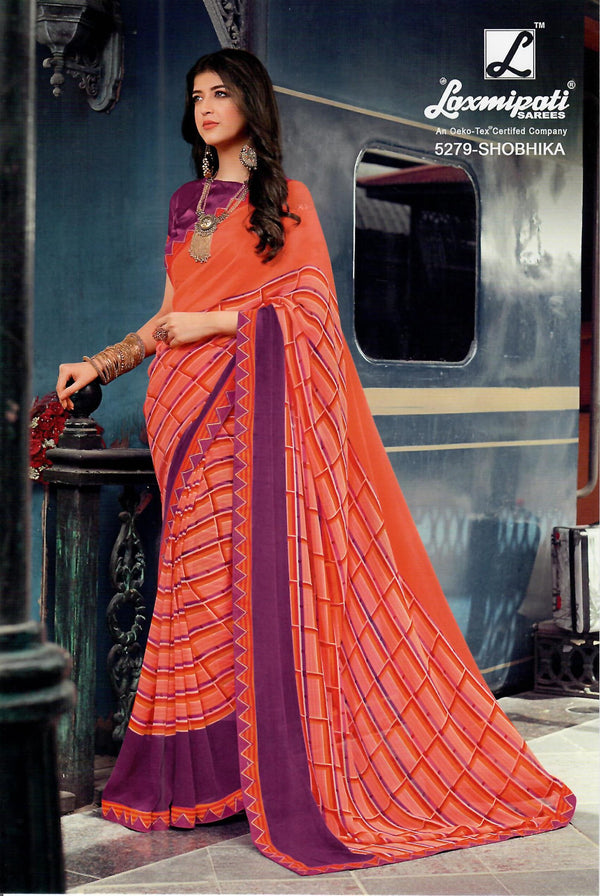 Laxmipati Morchadi 5279 Multicolor Georgette Saree