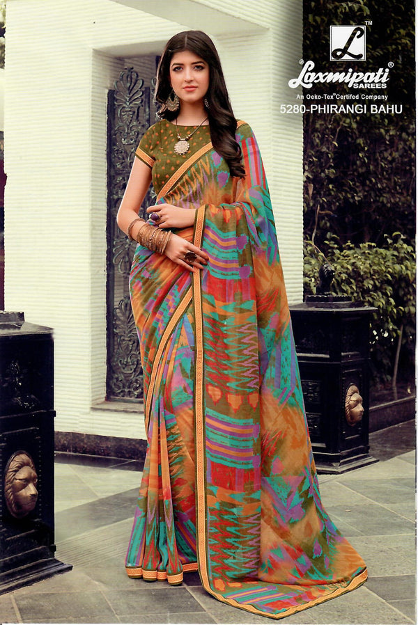 Laxmipati Morchadi 5280 Multicolor Georgette Saree