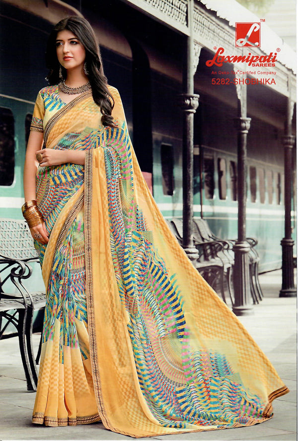 Laxmipati Morchadi 5282 Multicolor Georgette Saree