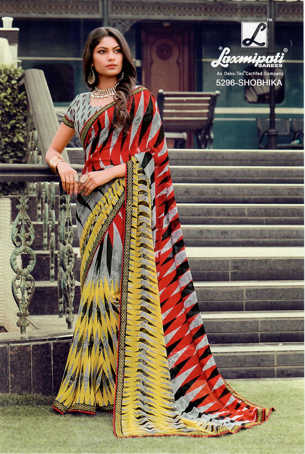 Laxmipati Morchadi 5296 Multicolor Georgette Saree