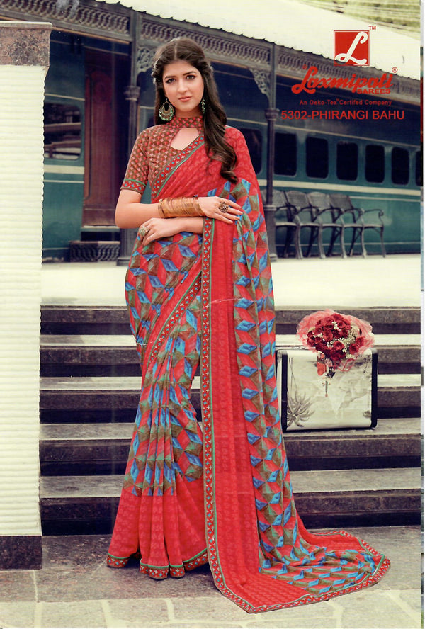 Laxmipati Morchadi 5302 Multicolor Georgette Saree