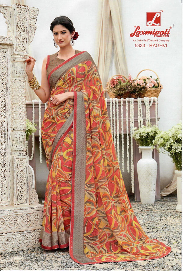 Laxmipati Phoolchidi 5333 Multicolor Georgette Saree