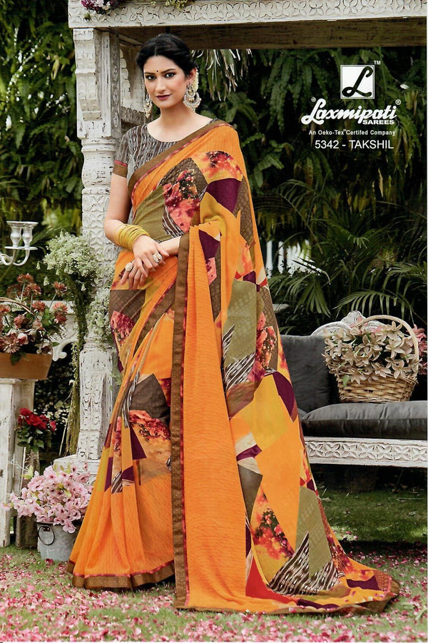 Laxmipati Phoolchidi 5342 Multicolor Georgette Saree