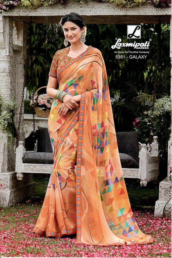 Laxmipati Phoolchidi 5351 Multicolor Georgette Saree