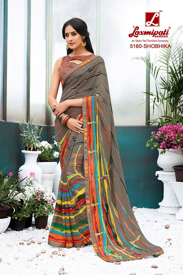 Laxmipati Rangrezi 5160 Multicolor Georgette Saree