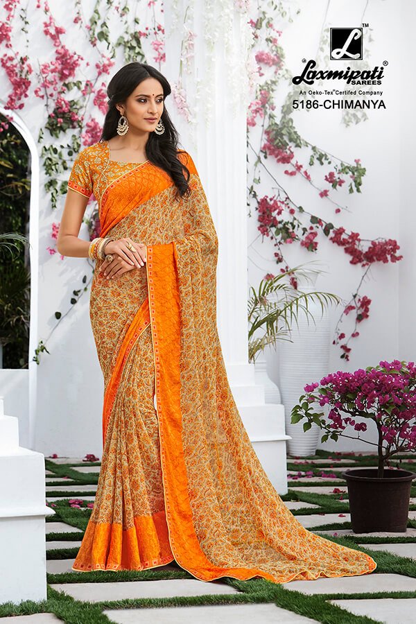 Laxmipati Rangrezi 5186 Multicolor Georgette Saree