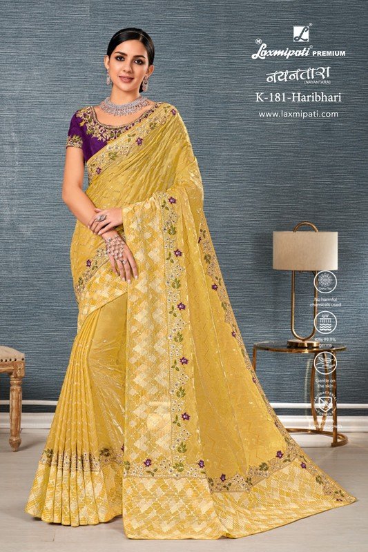 Laxmipati Nayantara K-181 Yellow Jimmy Choo Saree