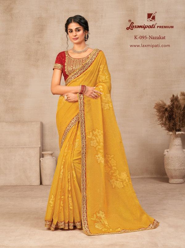 Laxmipati Nazakat K-095 Mustard Brasso Saree