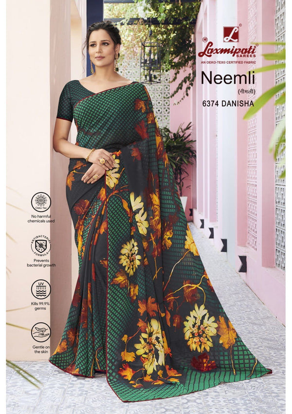 Laxmipati Neemli 6374 Green Georgette Saree