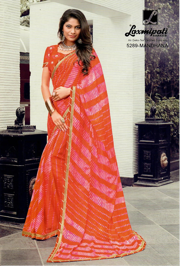 Laxmipati Morchadi 5289 Multicolor Chiffon Saree