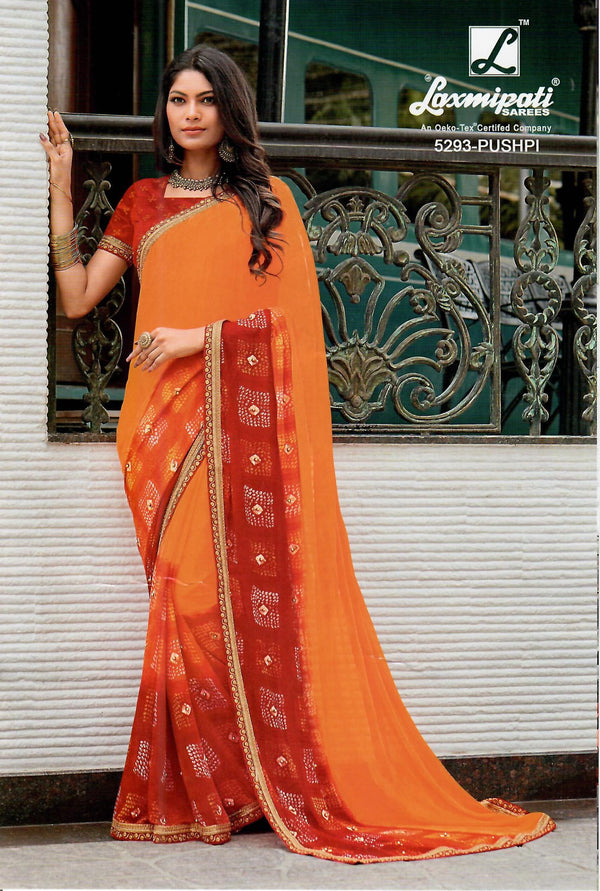 Laxmipati Morchadi 5293 Multicolor Chiffon Saree