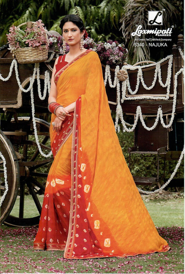 Laxmipati Phoolchidi 5340 Multicolor Chiffon Saree