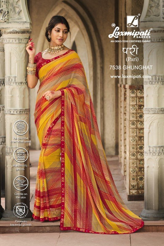 Laxmipati Pari 7538 Multicolor Georgette Saree