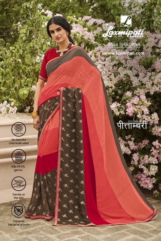 Laxmipati Pitambari 8094 Multicolor Georgette Saree