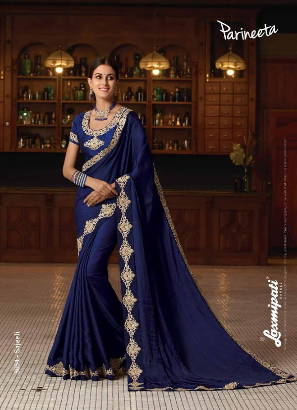 Laxmipati Parineeta 5054 Blue Laser Silk Saree