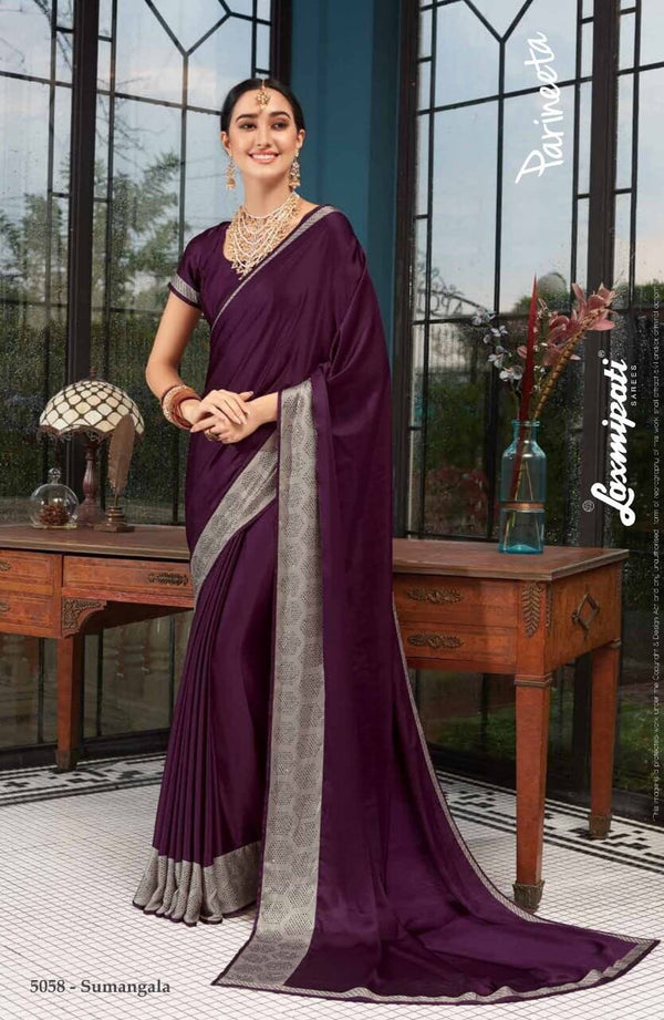 Laxmipati Parineeta 5058 Purple Laser Silk Saree