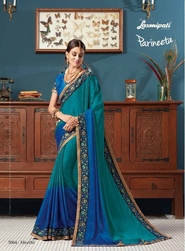 Laxmipati Parineeta 5064 Multicolor Laser Silk Saree