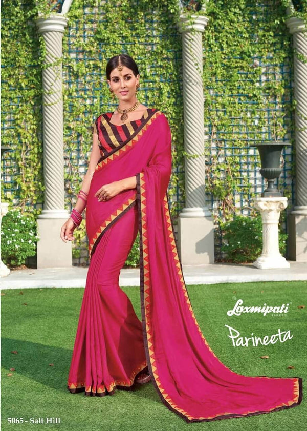 Laxmipati Parineeta 5065 Pink Laser Silk Saree