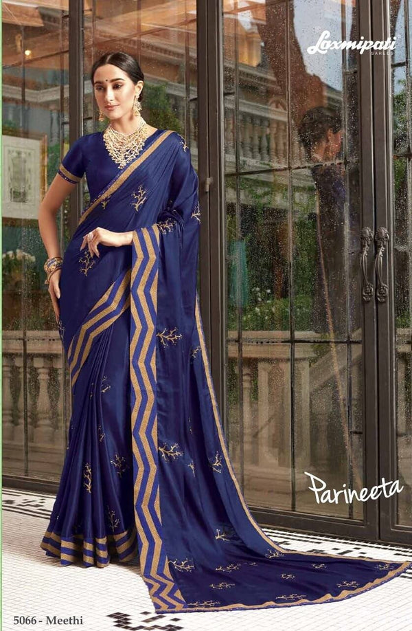 Laxmipati Parineeta 5066 Blue Laser Silk Saree