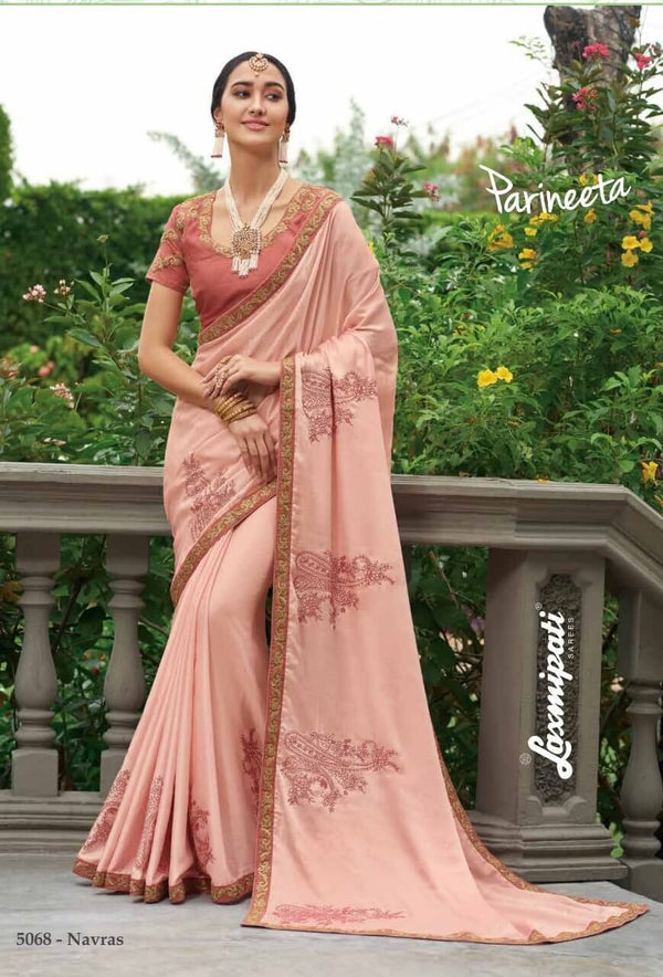 Laxmipati Parineeta 5068 Pink Laser Silk Saree