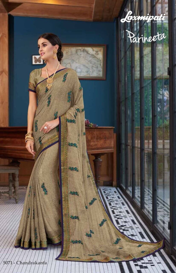 Laxmipati Parineeta 5071 Multicolor Crepe Chiffon Saree