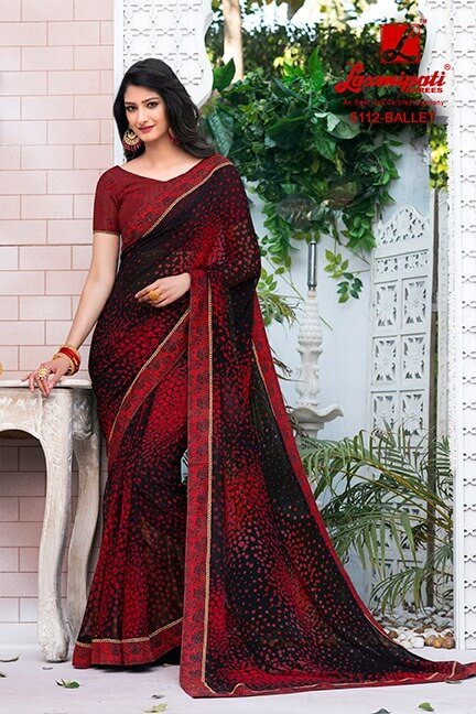 Laxmipati Sabri 5112 Black Georgette Saree