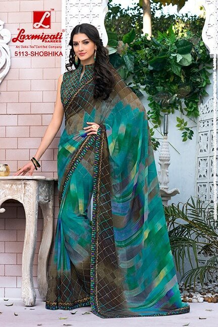 Laxmipati Sabri 5113 Multicolor Georgette Saree