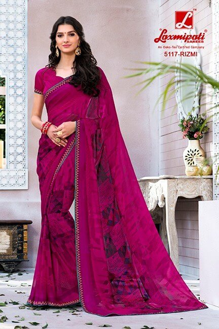 Laxmipati Sabri 5117 Pink Georgette Saree