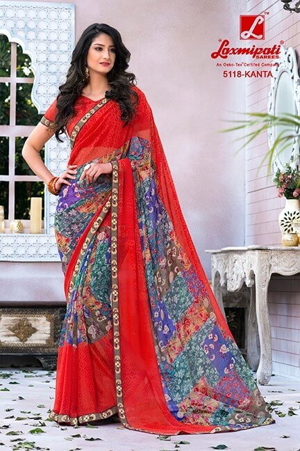 Laxmipati Sabri 5118 Multicolor Georgette Saree