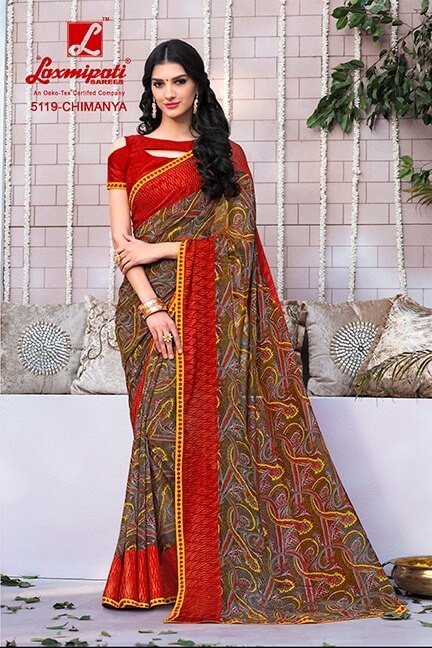 Laxmipati Sabri 5119 Multicolor Georgette Saree