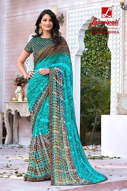 Laxmipati Sabri 5120 Multicolor Georgette Saree