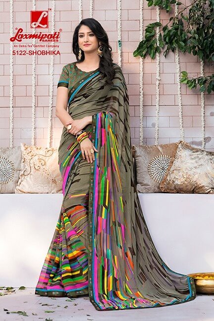 Laxmipati Sabri 5122 Multicolor Georgette Saree