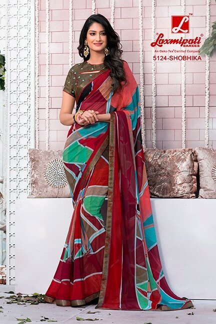 Laxmipati Sabri 5124 Multicolor Georgette Saree