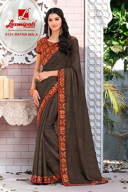 Laxmipati Sabri 5131 Grey Georgette Saree