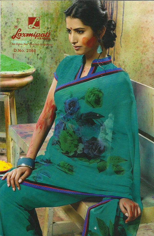 Laxmipati Old Hit 2560 Blue Georgette Saree