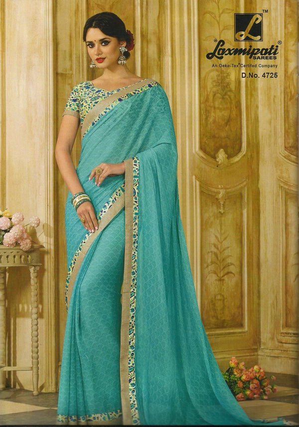 Laxmipati Bhamini 4725 Blue Chiffon Saree