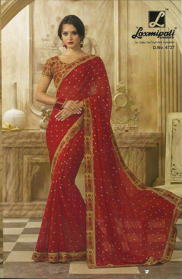 Laxmipati Bhamini 4727 Red Georgette Saree