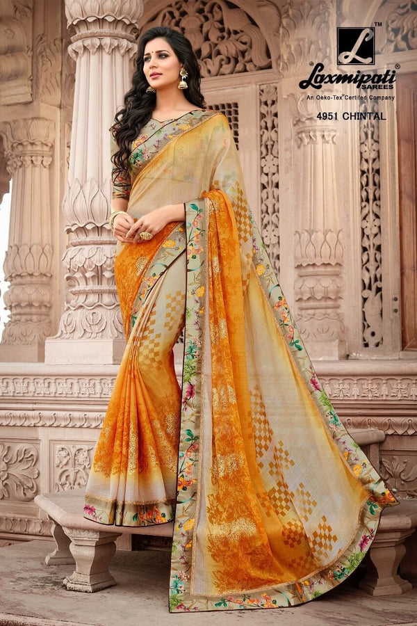 Laxmipati Kamli 4951 Multicolor Chiffon Saree