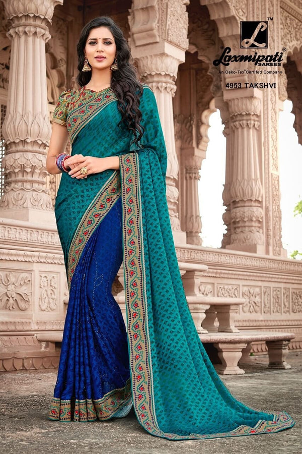 Laxmipati Kamli 4953 Blue Georgette Saree