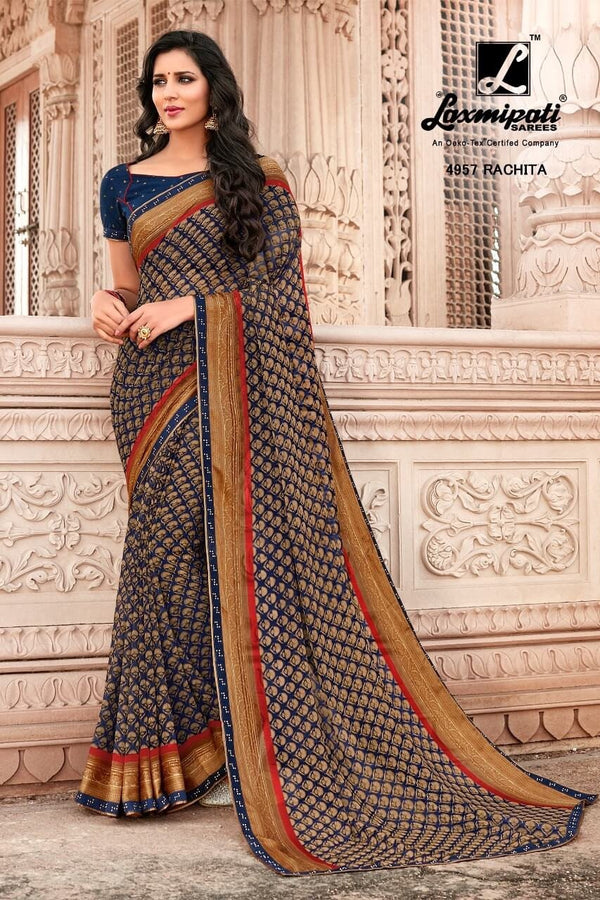 Laxmipati Kamli 4957 Blue Georgette Saree