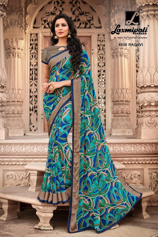 Laxmipati Kamli 4958 Multicolor Chiffon Saree