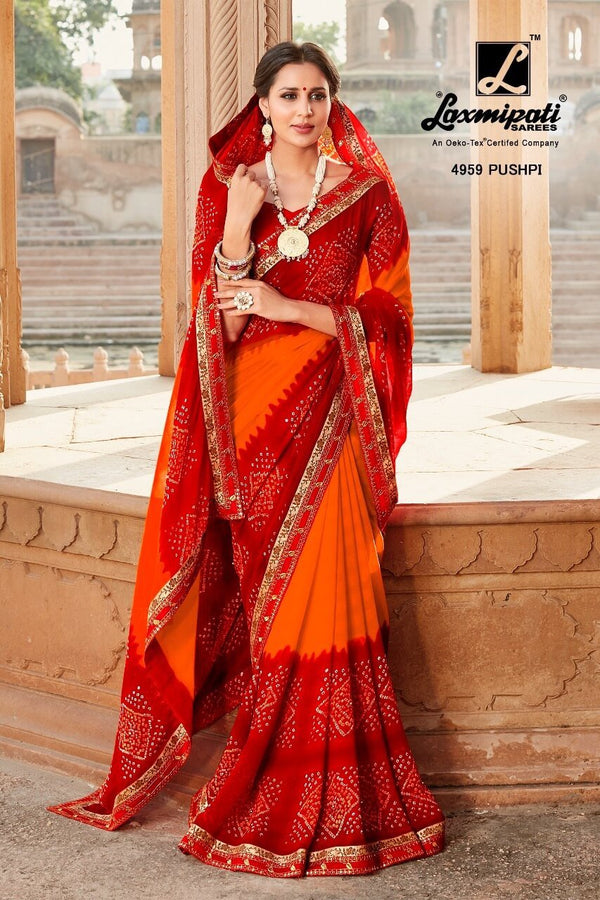 Laxmipati Kamli 4959 Red Georgette Saree