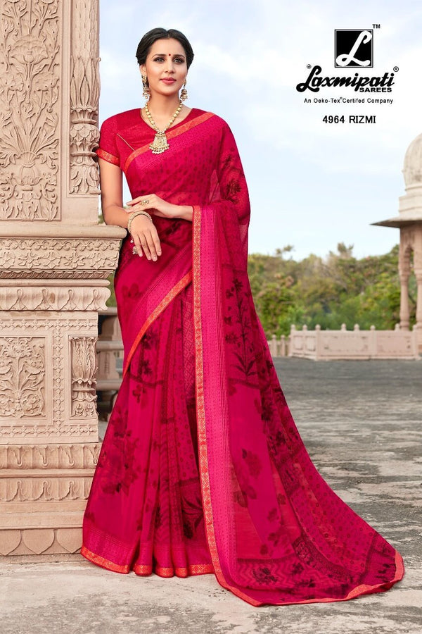 Laxmipati Kamli 4964 Pink Georgette Saree