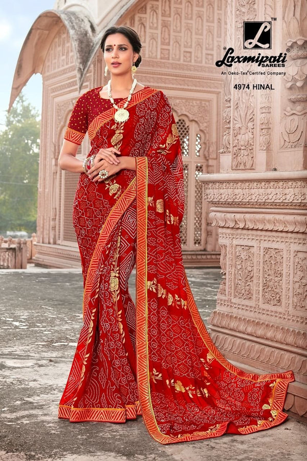 Laxmipati Kamli 4974 Red Georgette Saree