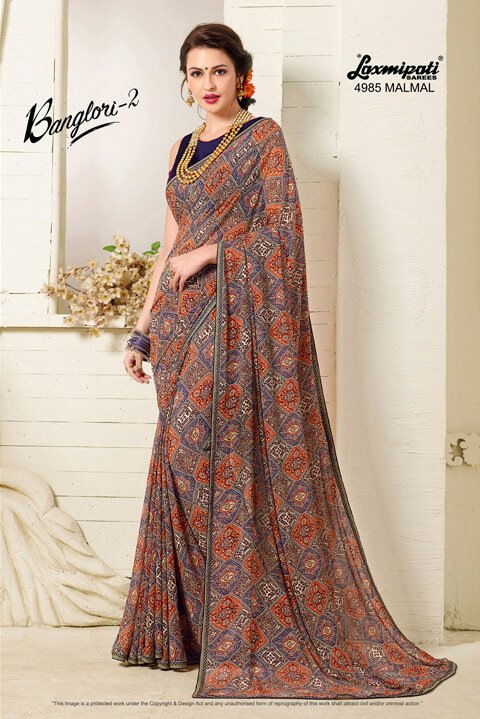 Laxmipati Banglori 4985 Multicolor Georgette Saree