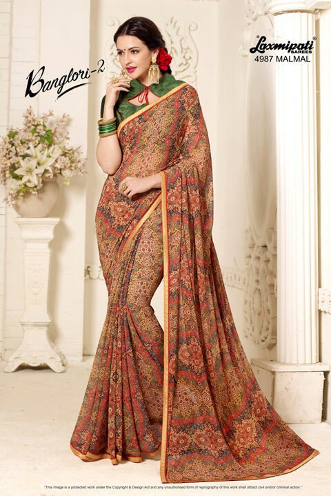 Laxmipati Banglori 4987 Multicolor Georgette Saree