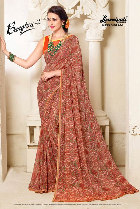 Laxmipati Banglori 4988 Multicolor Georgette Saree