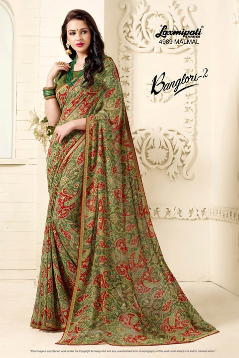 Laxmipati Banglori 4989 Red Georgette Saree