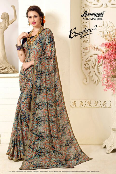 Laxmipati Banglori 4992 Multicolor Georgette Saree